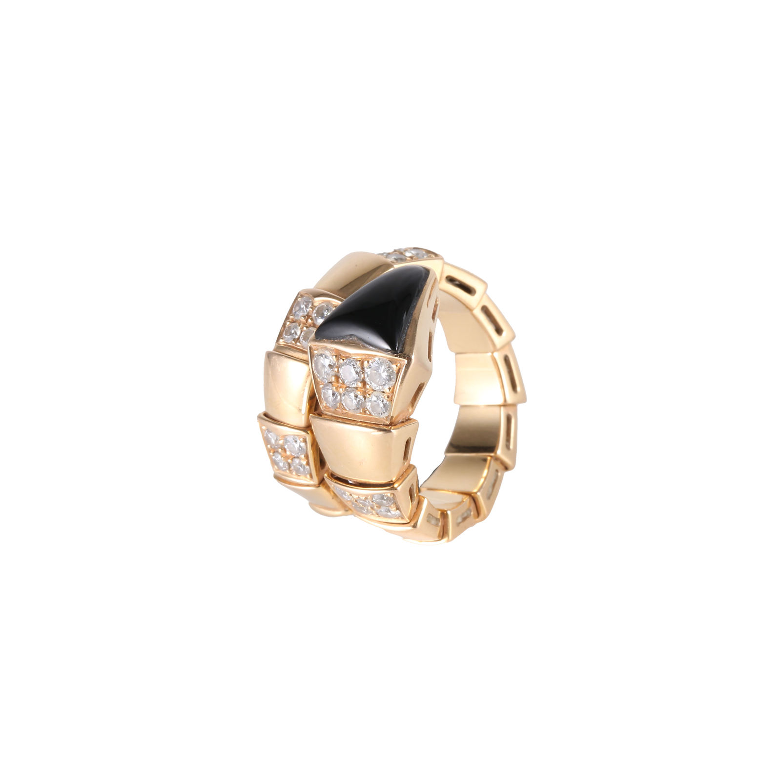 BVLGARI Rose Gold SERPENTI Snake Ring with Diamonds 18K 18K Rose Gold,Diamond-Hana Vintage