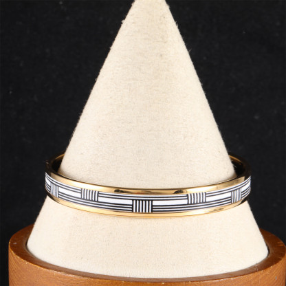 HERMES Enamel Narrow Bracelet Alloy-Hana Vintage