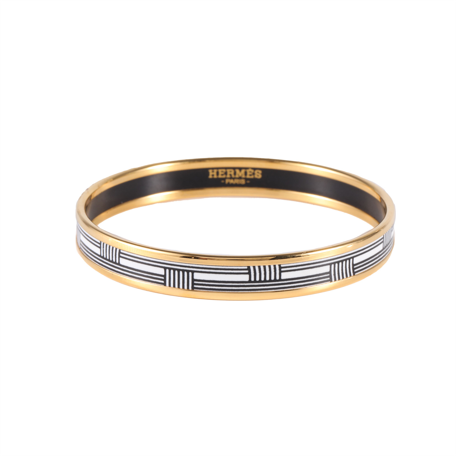 HERMES Enamel Narrow Bracelet Alloy-Hana Vintage