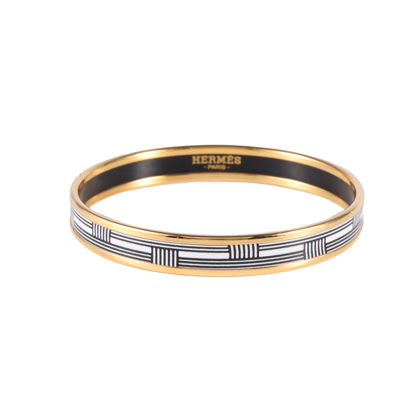 HERMES Enamel Narrow Bracelet Alloy-Hana Vintage