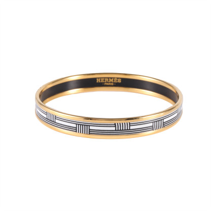 HERMES Enamel Narrow Bracelet Alloy-Hana Vintage