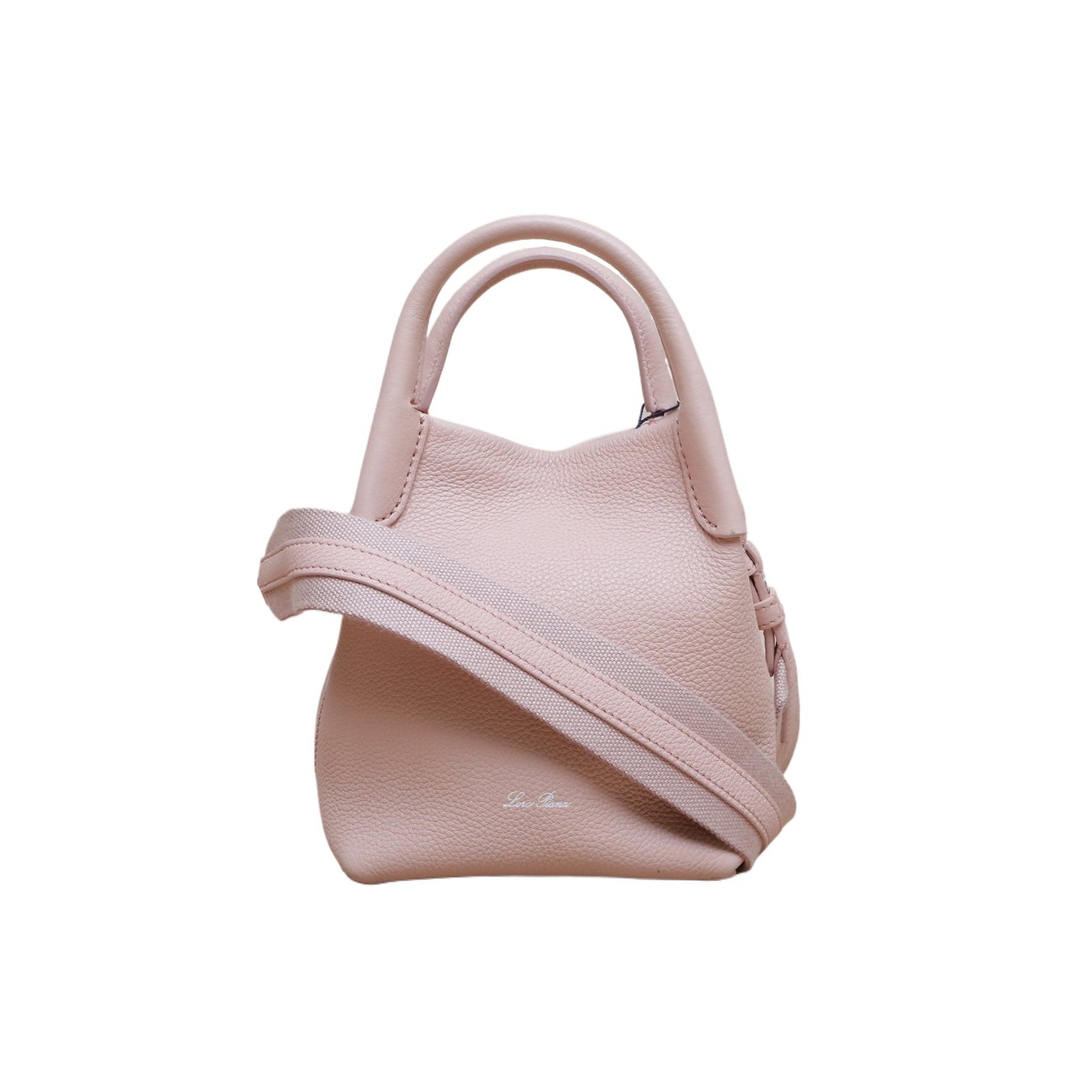 *LOROPIANA Pink Sliver Hardware Single-shoulder Bucket Bag, Small Size, New Style-Hana Vintage