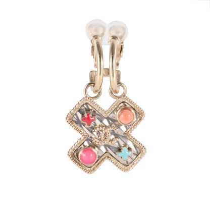 CHANEL Art Glass Pendant Single Side Ear Clip 17S Alloy-Hana Vintage