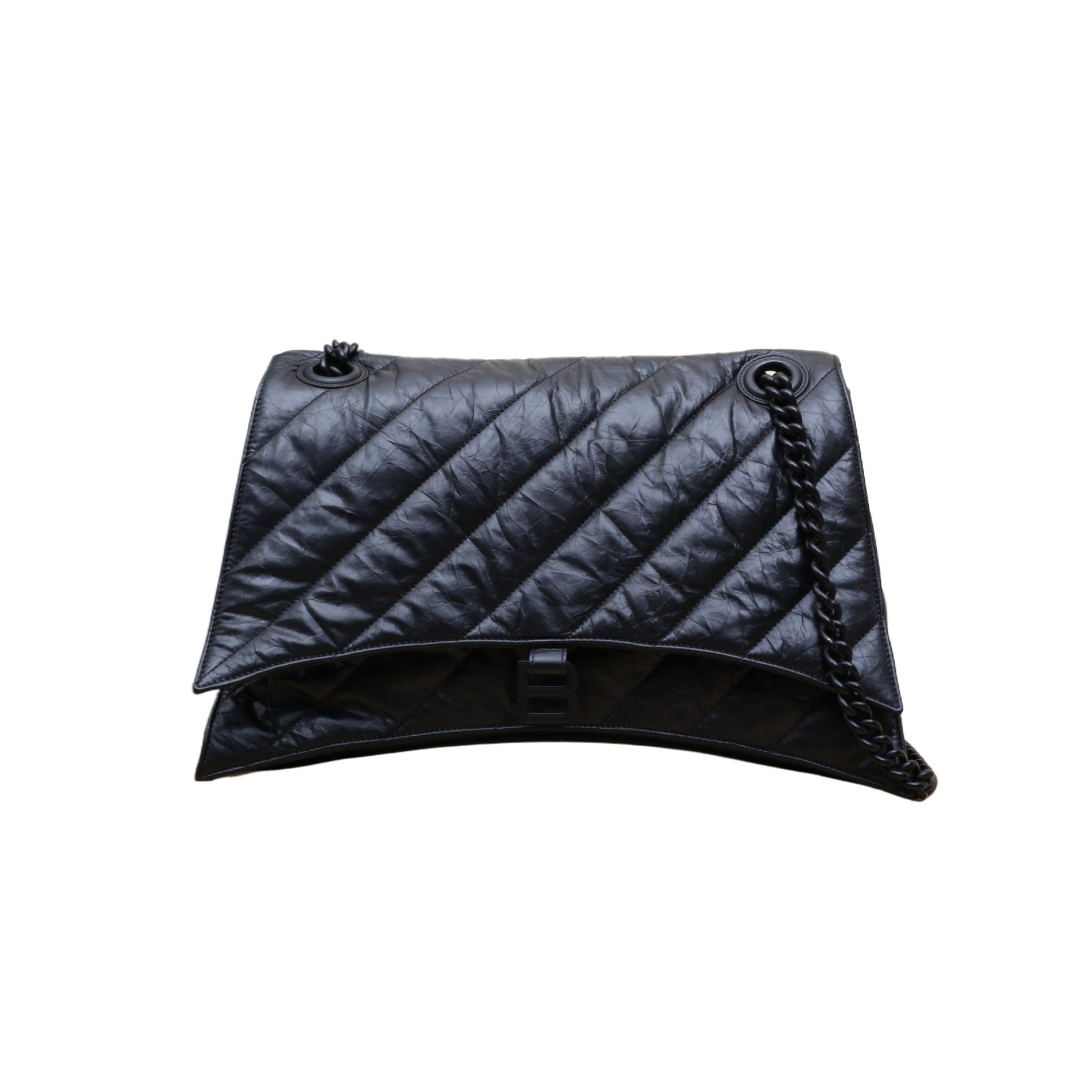 *BALENCIAGA CRUSH Hourglass Quilted Chain Bag, Large Size-Hana Vintage