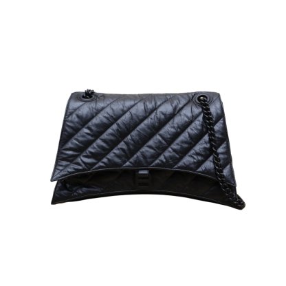 *BALENCIAGA CRUSH Hourglass Quilted Chain Bag, Large Size-Hana Vintage