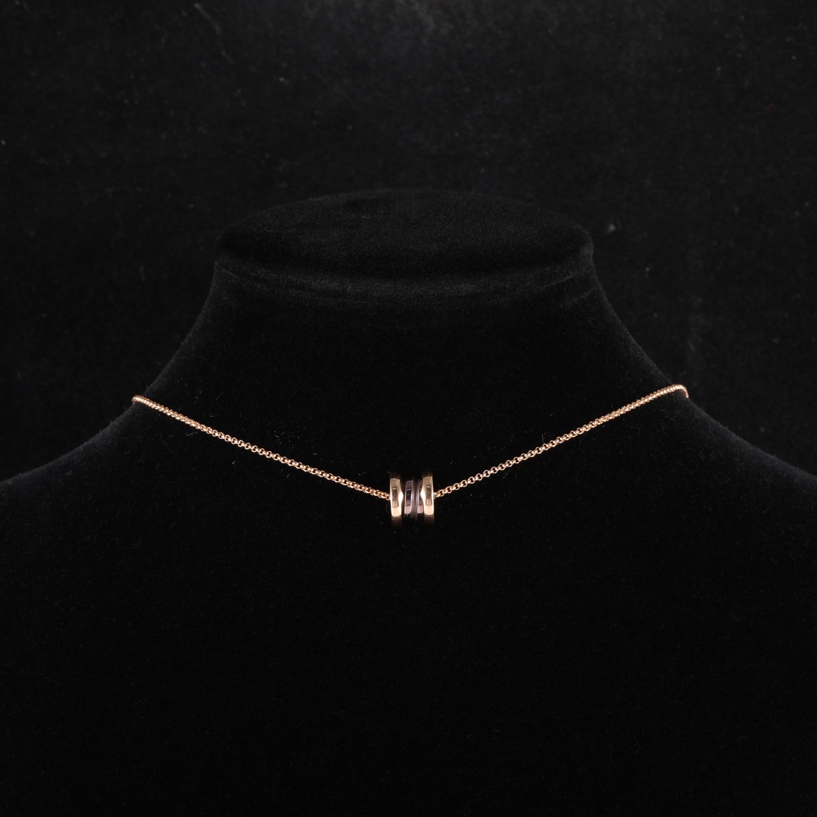 BVLGARI Rose Gold Coil Brown mini Necklace 18K 18K Rose Gold-Hana Vintage
