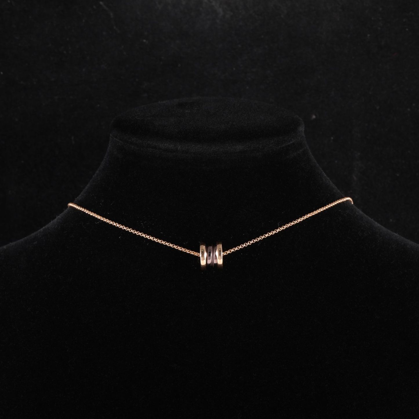 BVLGARI Rose Gold Coil Brown mini Necklace 18K 18K Rose Gold-Hana Vintage