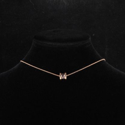 BVLGARI Rose Gold Coil Brown mini Necklace 18K 18K Rose Gold-Hana Vintage