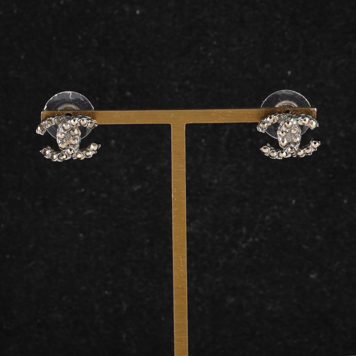 CHANEL Double C Earrings 18V Alloy