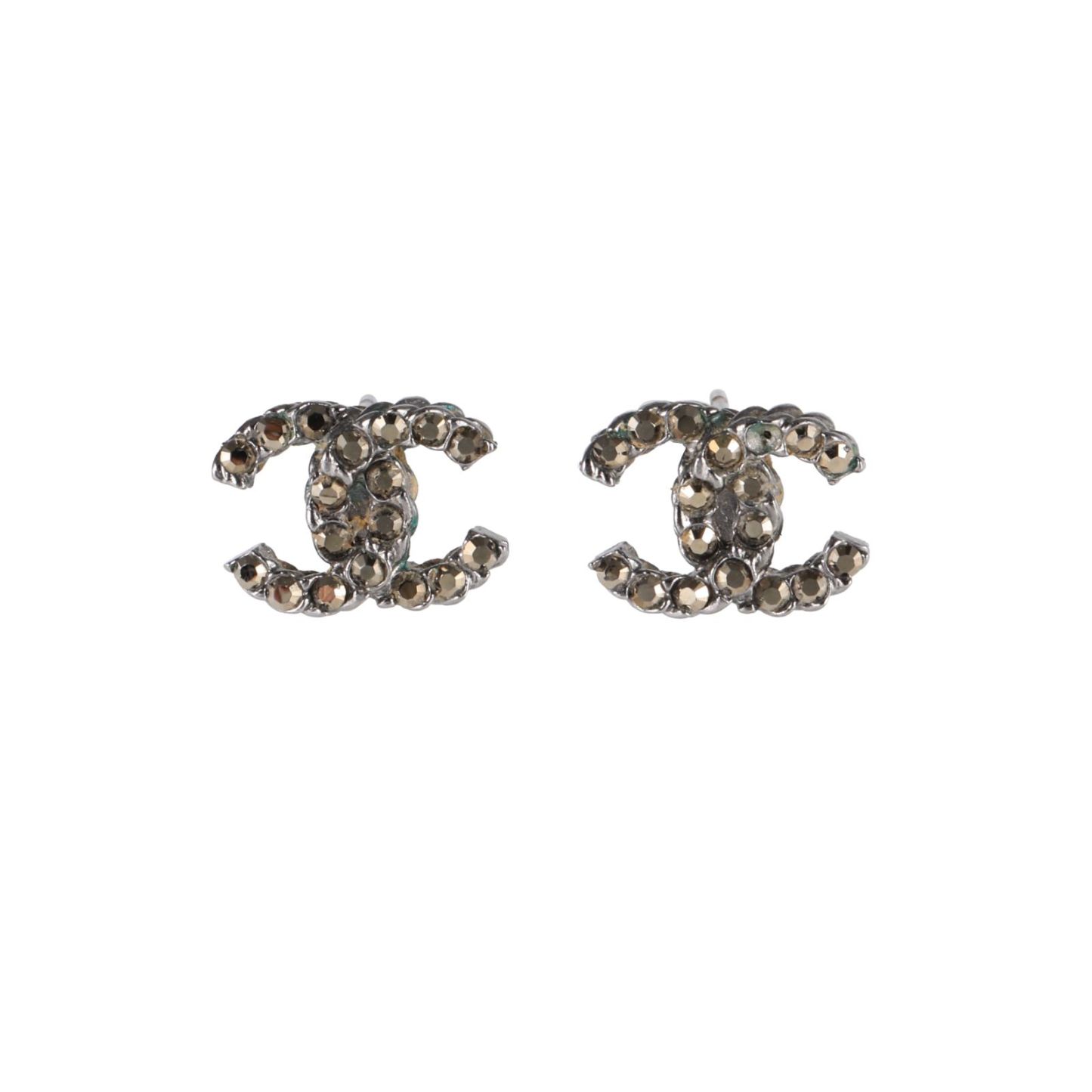 CHANEL Double C Earrings 18V Alloy