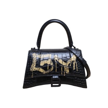*BALENCIAGA Hourglass S size with crocodile embossing-Hana Vintage