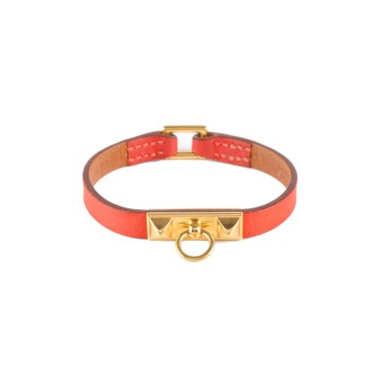HERMES CDC Bracelet Leather Narrow Version Grained Leather-Hana Vintage