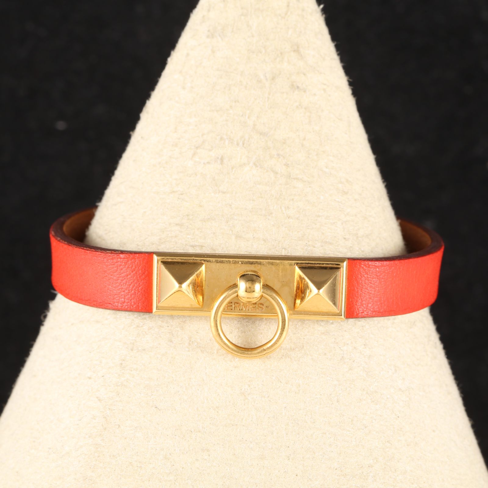 HERMES CDC Bracelet Leather Narrow Version Grained Leather-Hana Vintage