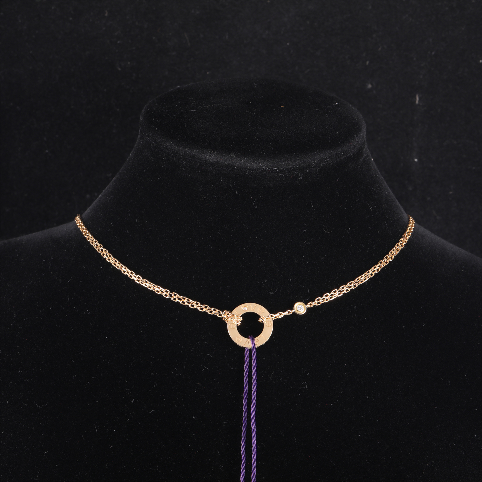 CARTIER LOVE 18K Gold Pendant Necklace with 2 Diamonds 18K Gold,Diamond-Hana Vintage