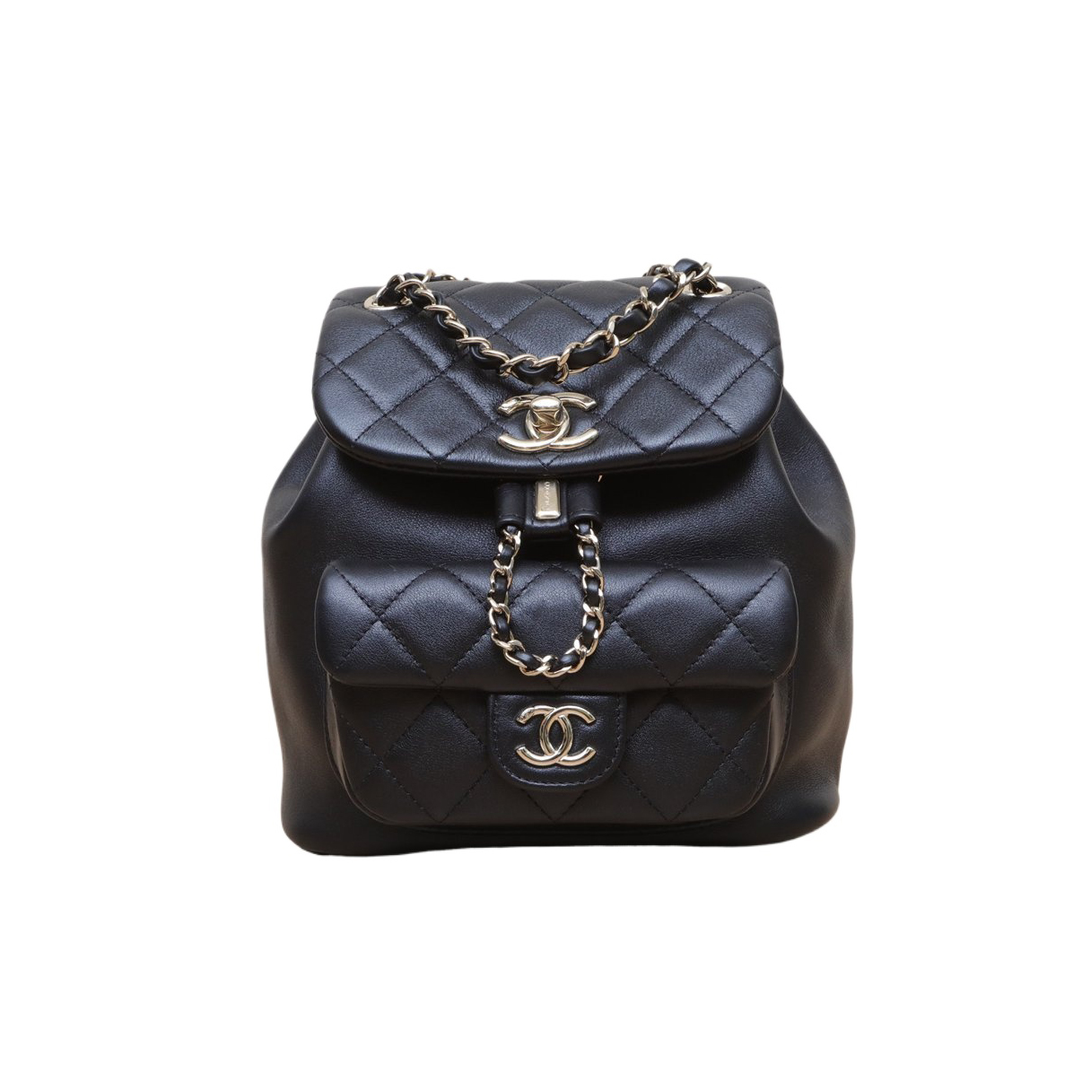 *CHANEL Duma Drawstring Flap Backpack, Single Pocket, Small Size, 18cm-Hana Vintage