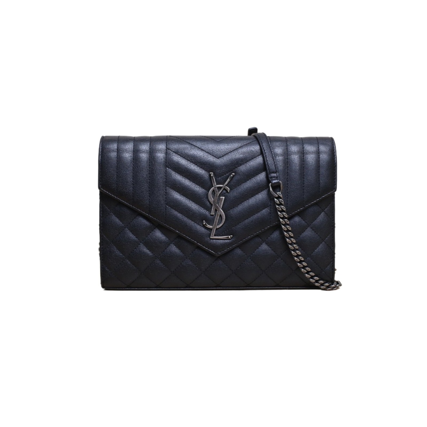 SAINT LAURENT Quilted Envelope Wallet on Chain (WOC)