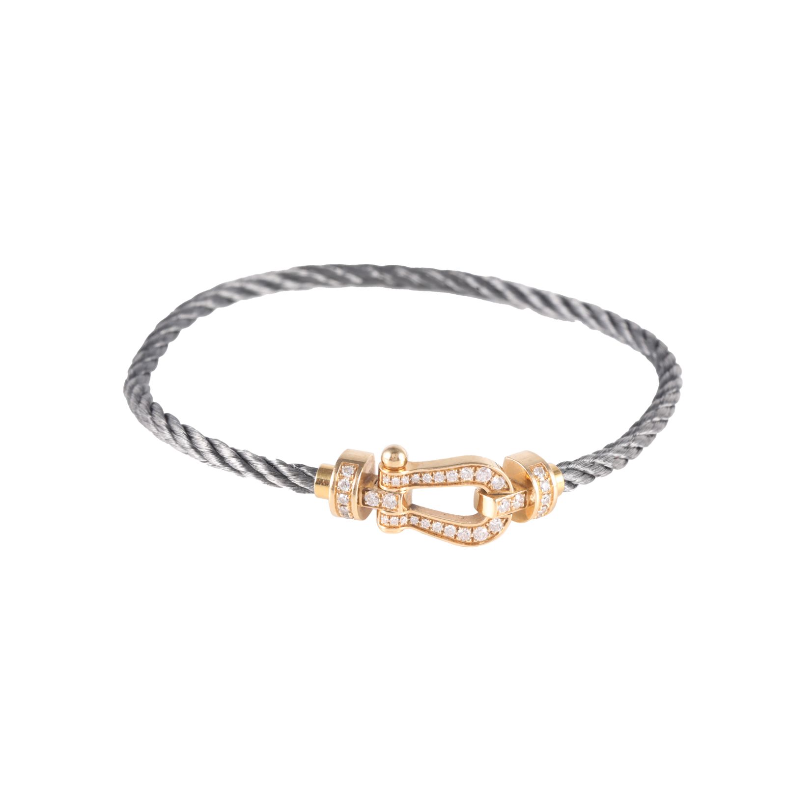 Fred Force 10 Bracelet Medium 20mm Full Diamonds 18K Gold,Diamond-Hana Vintage