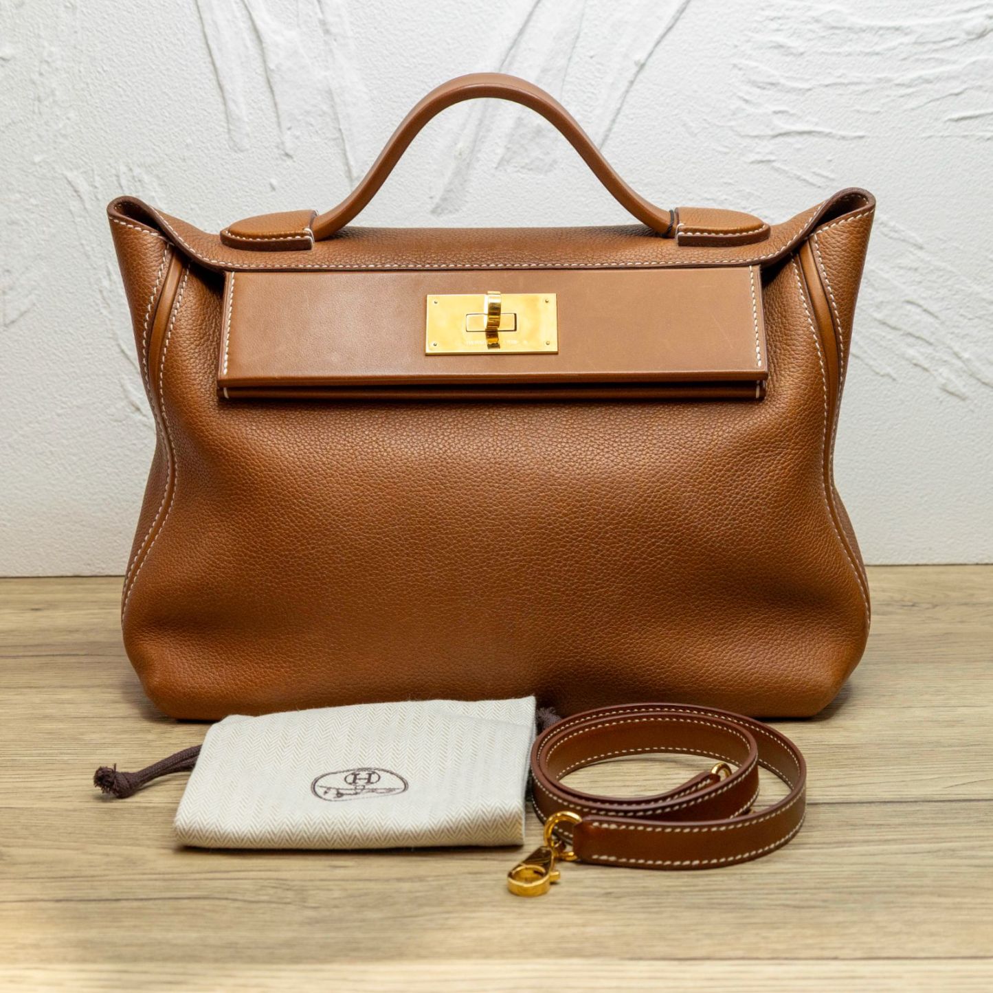 HERMES Hermes 2424 Saddle Leather C STAMP