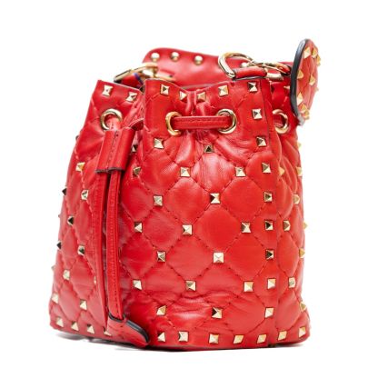 *VALENTINO VALENTINO Red Rivet Bucket Bag-Hana Vintage
