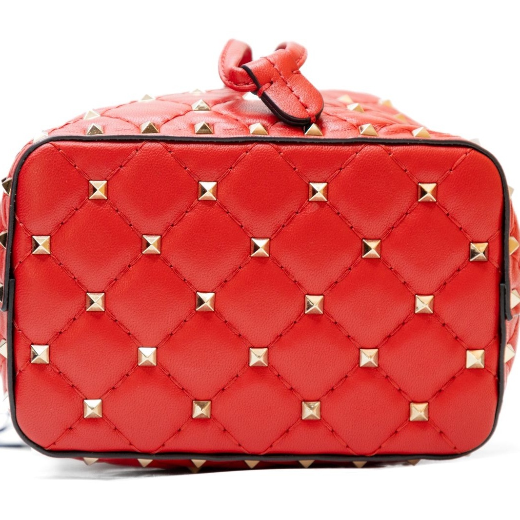*VALENTINO VALENTINO Red Rivet Bucket Bag-Hana Vintage