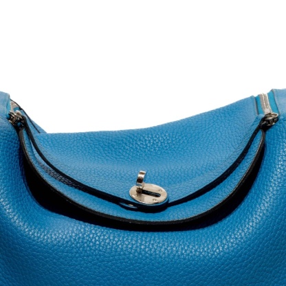 *HERMES HERMES LINDY30 Blue Sliver Hardware-Hana Vintage