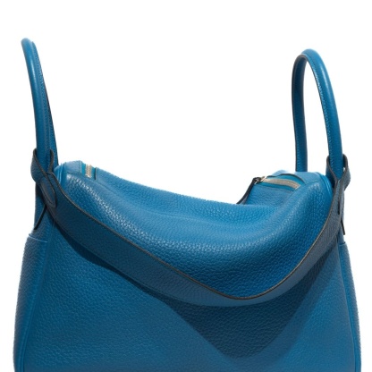 *HERMES HERMES LINDY30 Blue Sliver Hardware-Hana Vintage
