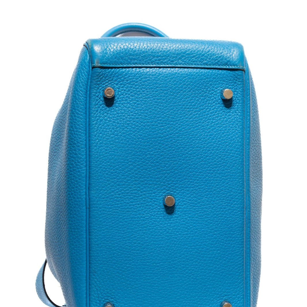 *HERMES HERMES LINDY30 Blue Sliver Hardware-Hana Vintage