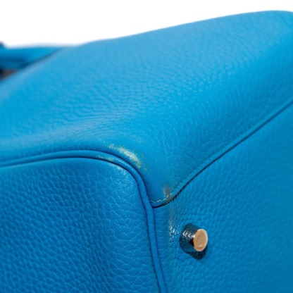 *HERMES HERMES LINDY30 Blue Sliver Hardware-Hana Vintage