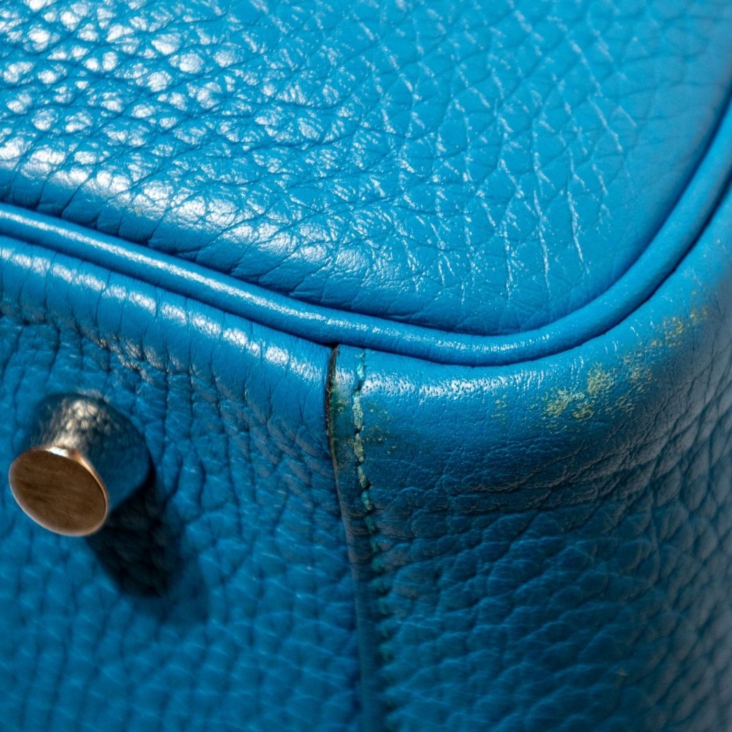 *HERMES HERMES LINDY30 Blue Sliver Hardware-Hana Vintage