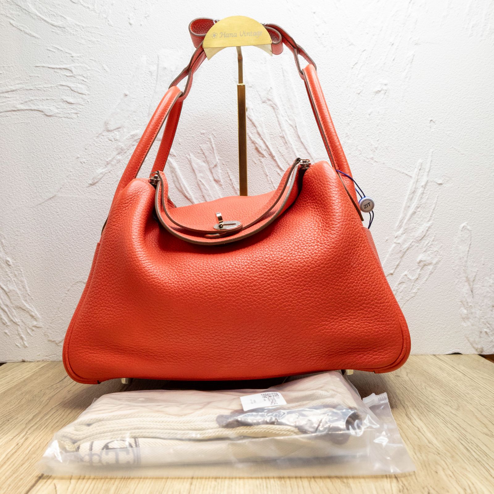*HERMES LINDY 30 Pink Frame R-Hana Vintage