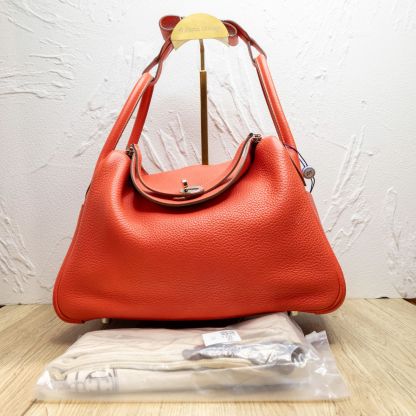 *HERMES LINDY 30 Pink Frame R-Hana Vintage