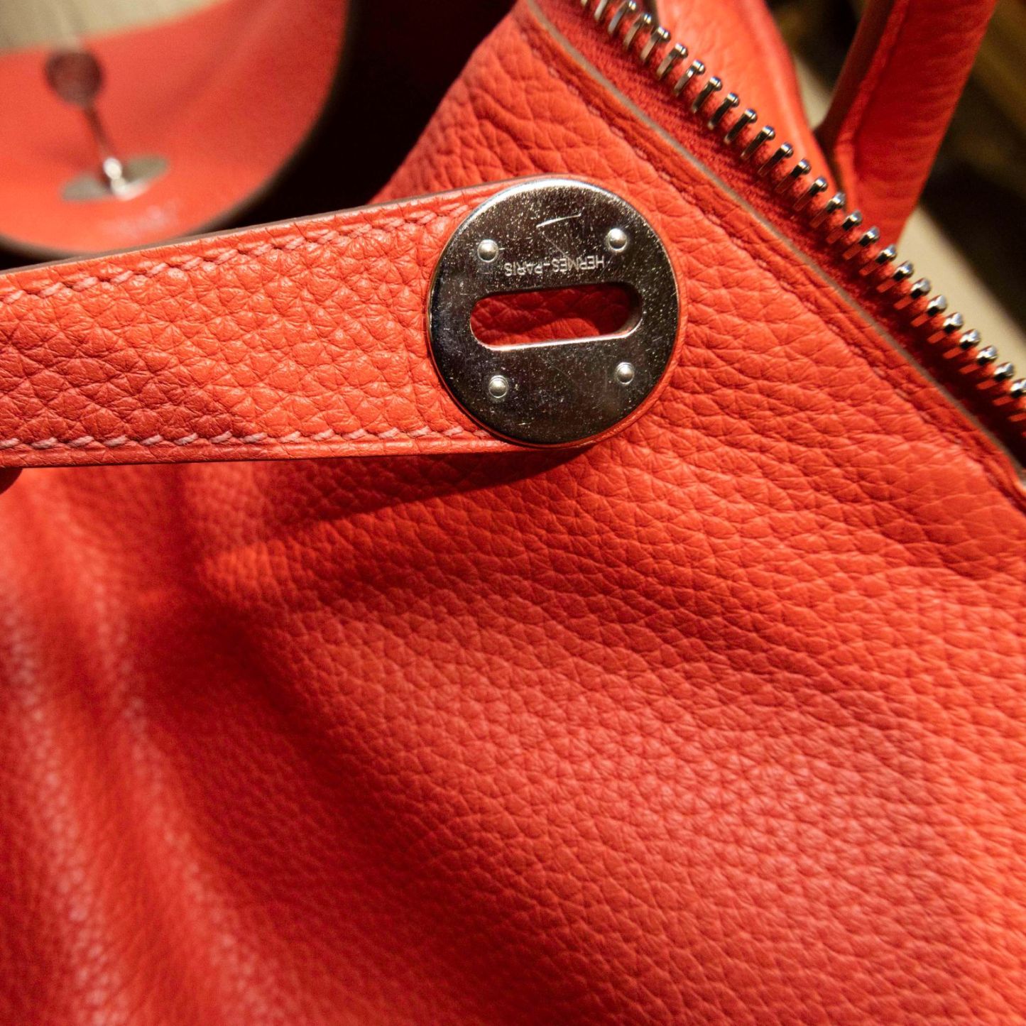 *HERMES LINDY 30 Pink Frame R-Hana Vintage