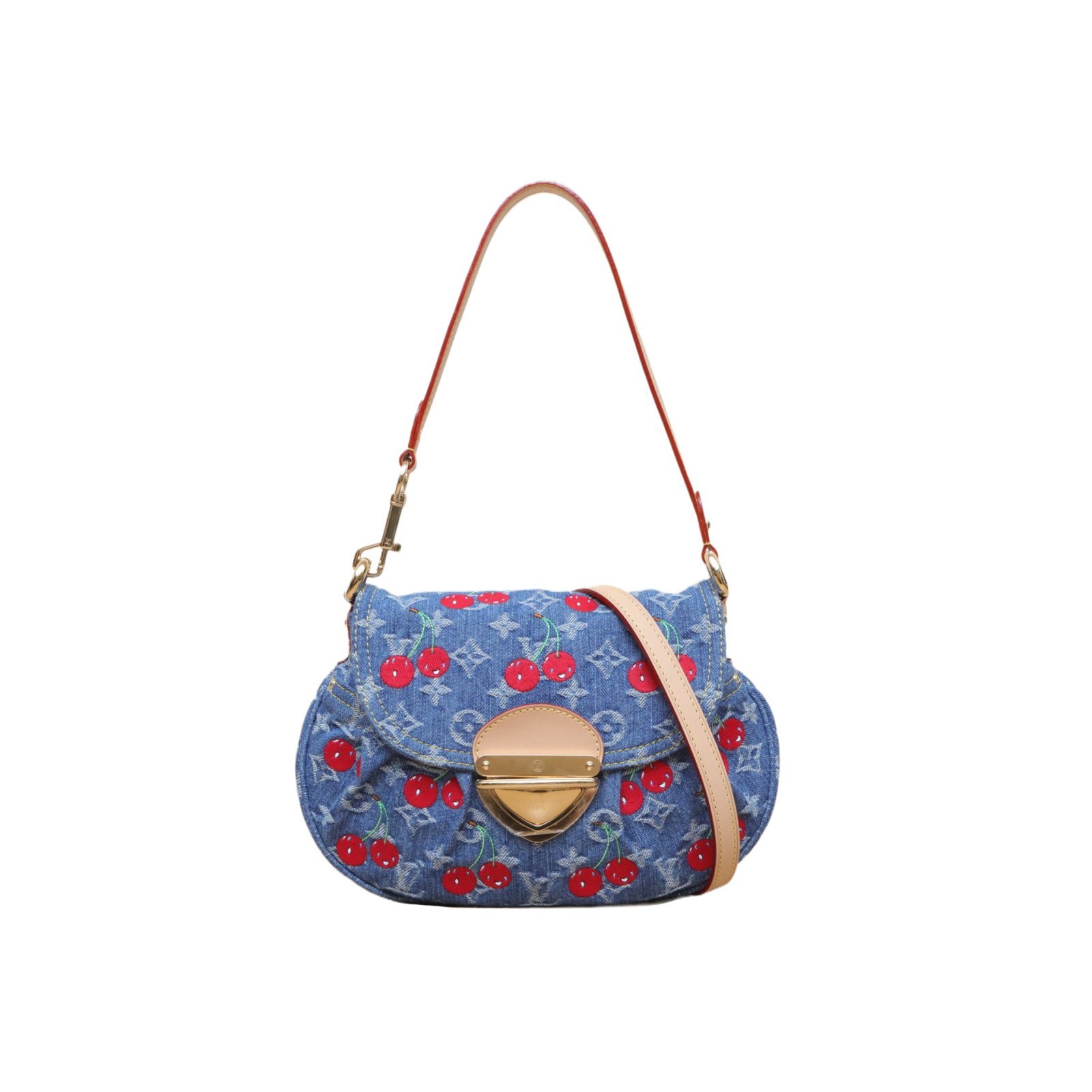*LOUIS VUITTON TAKASHI MURAKAMI Cherry Series Denim Monogram Crossbody and Shoulder Bag-Hana Vintage
