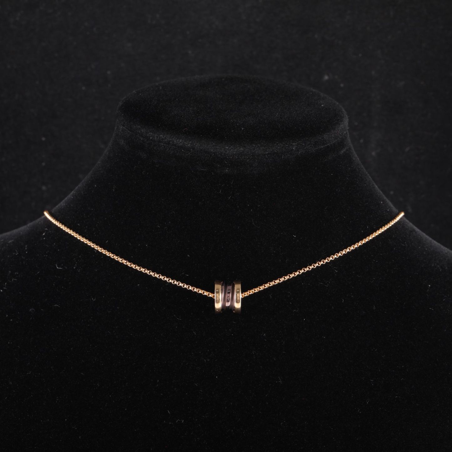 BVLGARI B.ZERO1 Serpenti Viper necklace 18K Rose Gold,Titanium-Infused Ceramic-Hana Vintage