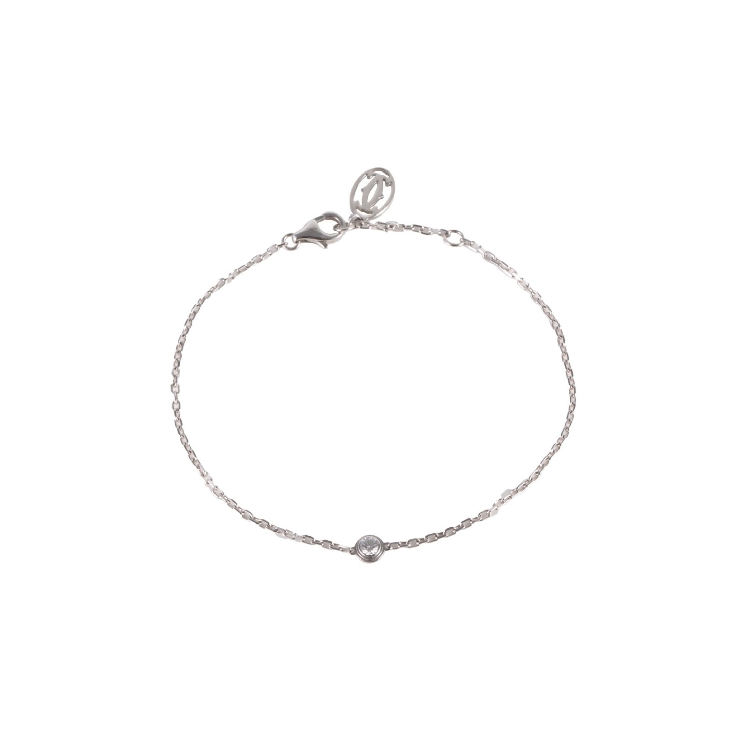 CARTIER Platinum CARTIER D'Amour Single Diamond Bracelet Small 18K 18K White Gold,Diamond-Hana Vintage