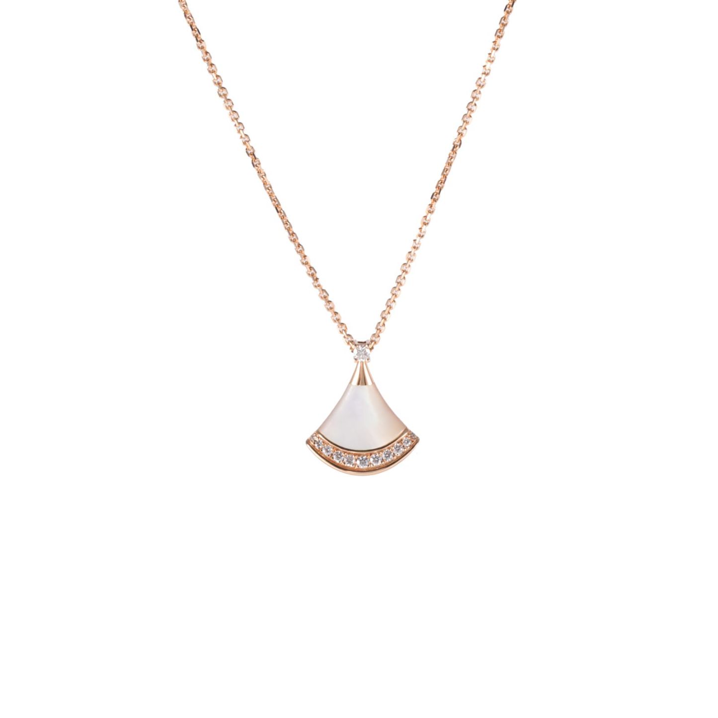 BVLGARI DIVAS DREAM Diamond Studded 18K Gold Necklace 18K Rose Gold,Diamond,Mother of Pearl-Hana Vintage