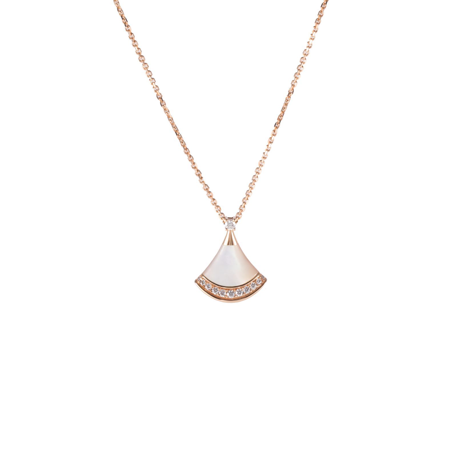 BVLGARI DIVAS DREAM Diamond Studded 18K Gold Necklace 18K Rose Gold,Diamond,Mother of Pearl-Hana Vintage
