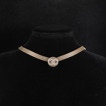 CHANEL 22P Gold Coin Necklace Choker Alloy-Hana Vintage