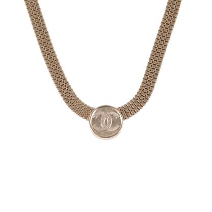 CHANEL 22P Gold Coin Necklace Choker Alloy-Hana Vintage