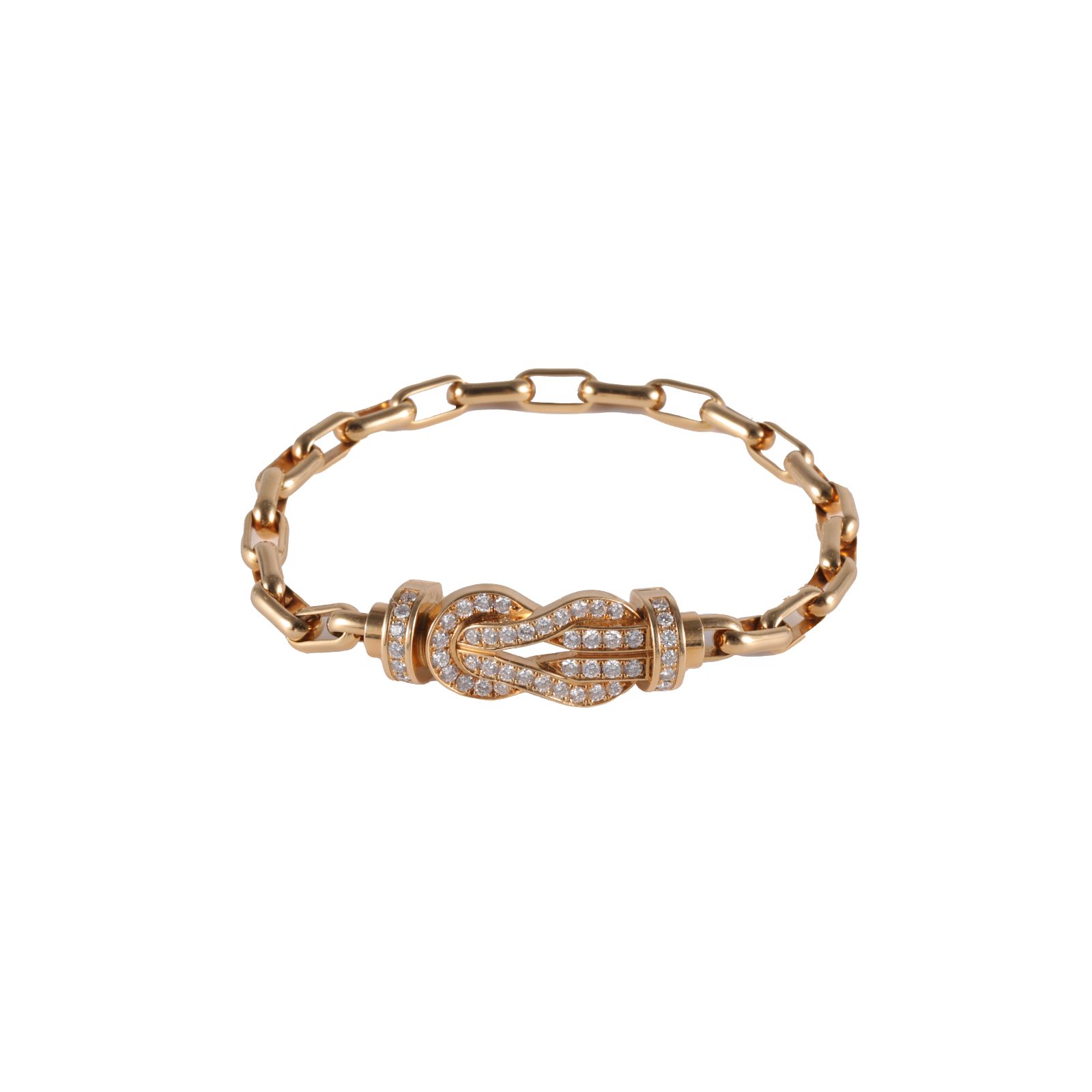 Fred Gold Bracelet Large Size Pave Diamond 18K 18K Gold,Diamond-Hana Vintage