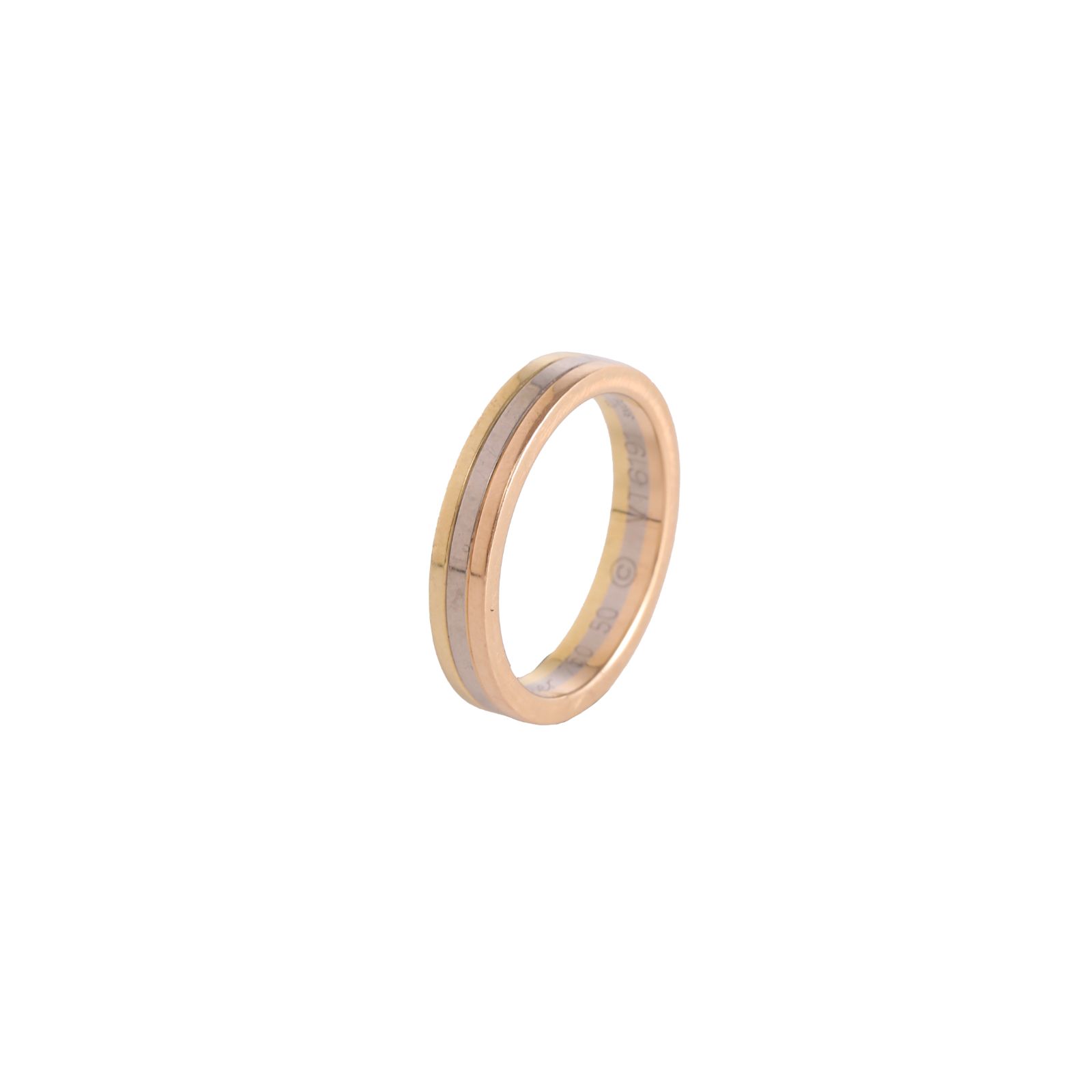 CARTIER Vendome Tricolor Gold Ring 50 18K Gold,18K White Gold,18K Rose Gold-Hana Vintage