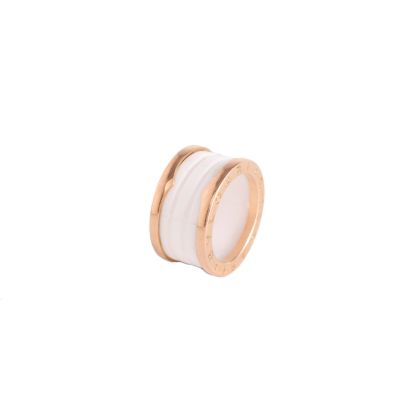 BVLGARI B.ZERO1 Coil Ring 18K Rose Gold,White Ceramic-Hana Vintage