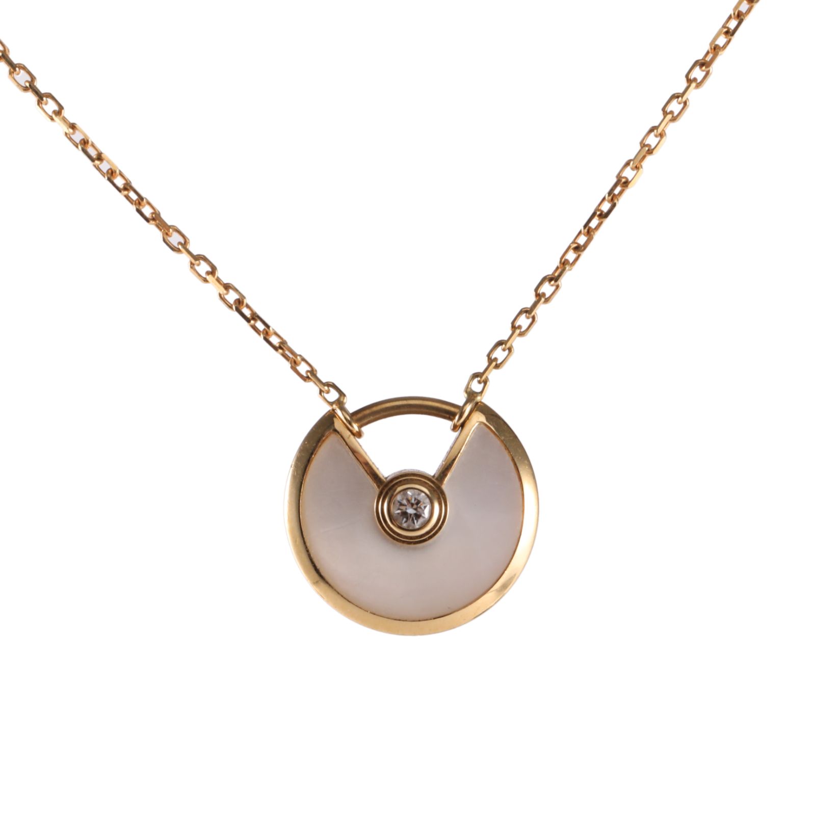 CARTIER AMULETTE Pendant Small Model 18K Gold,Diamond,Mother of Pearl-Hana Vintage
