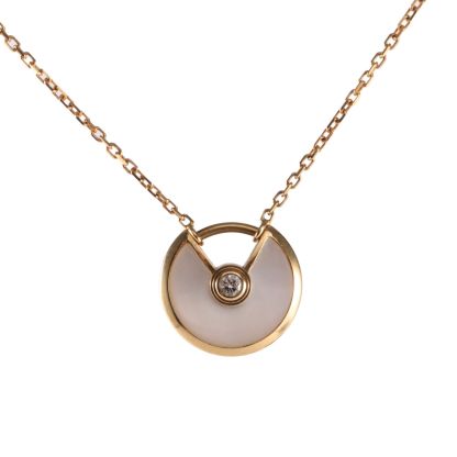 CARTIER AMULETTE Pendant Small Model 18K Gold,Diamond,Mother of Pearl-Hana Vintage