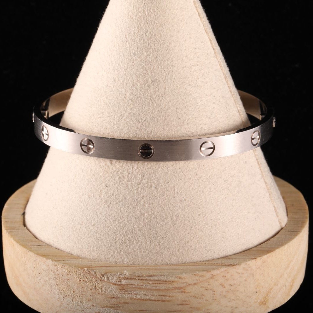 CARTIER LOVE 18K Gold Wide Bangle 18K White Gold-Hana Vintage