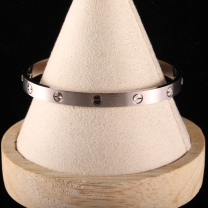 CARTIER LOVE 18K Gold Wide Bangle 18K White Gold-Hana Vintage