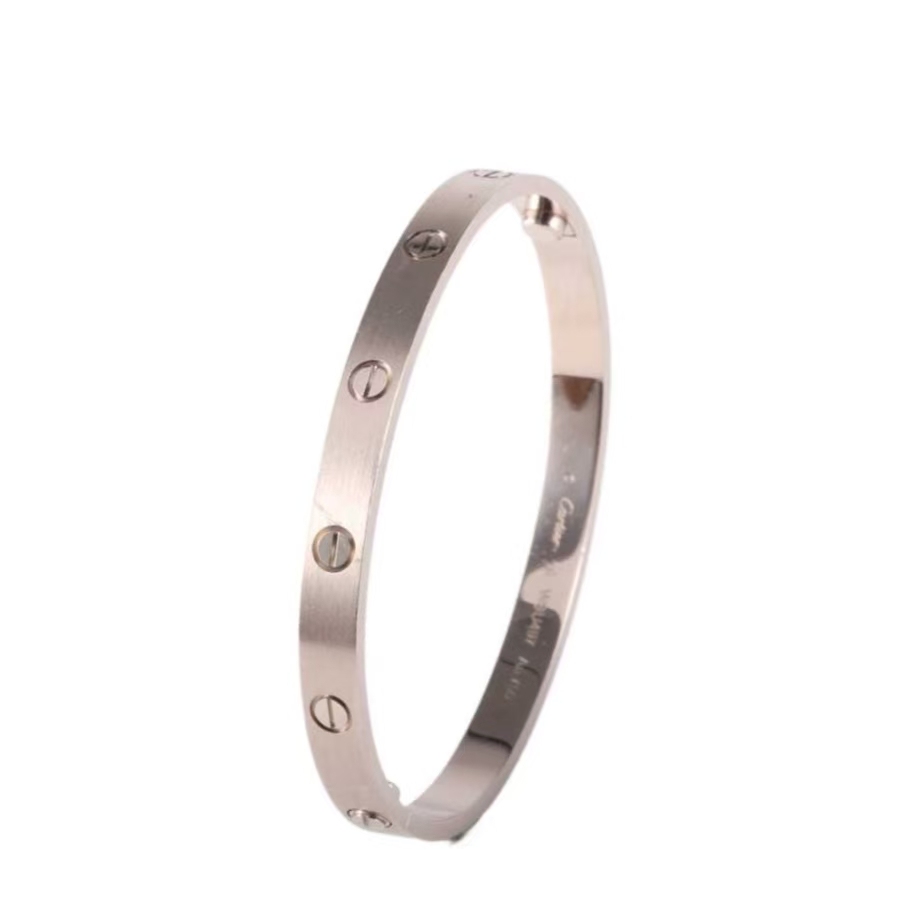 CARTIER LOVE 18K Gold Wide Bangle 18K White Gold-Hana Vintage