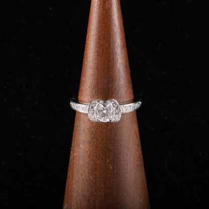 TIFFANY&CO Ribbon Diamond Ring 0.46ct 50 Platinum 950,Diamond-Hana Vintage
