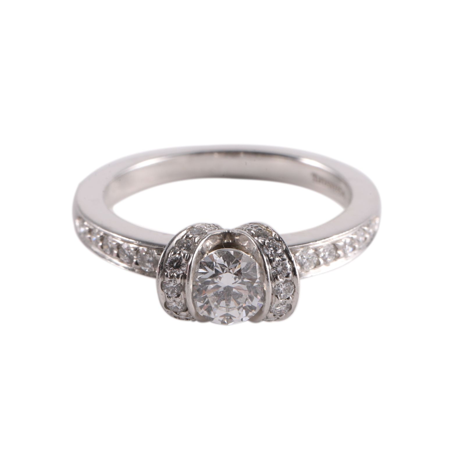 TIFFANY&CO Ribbon Diamond Ring 0.46ct 50 Platinum 950,Diamond-Hana Vintage