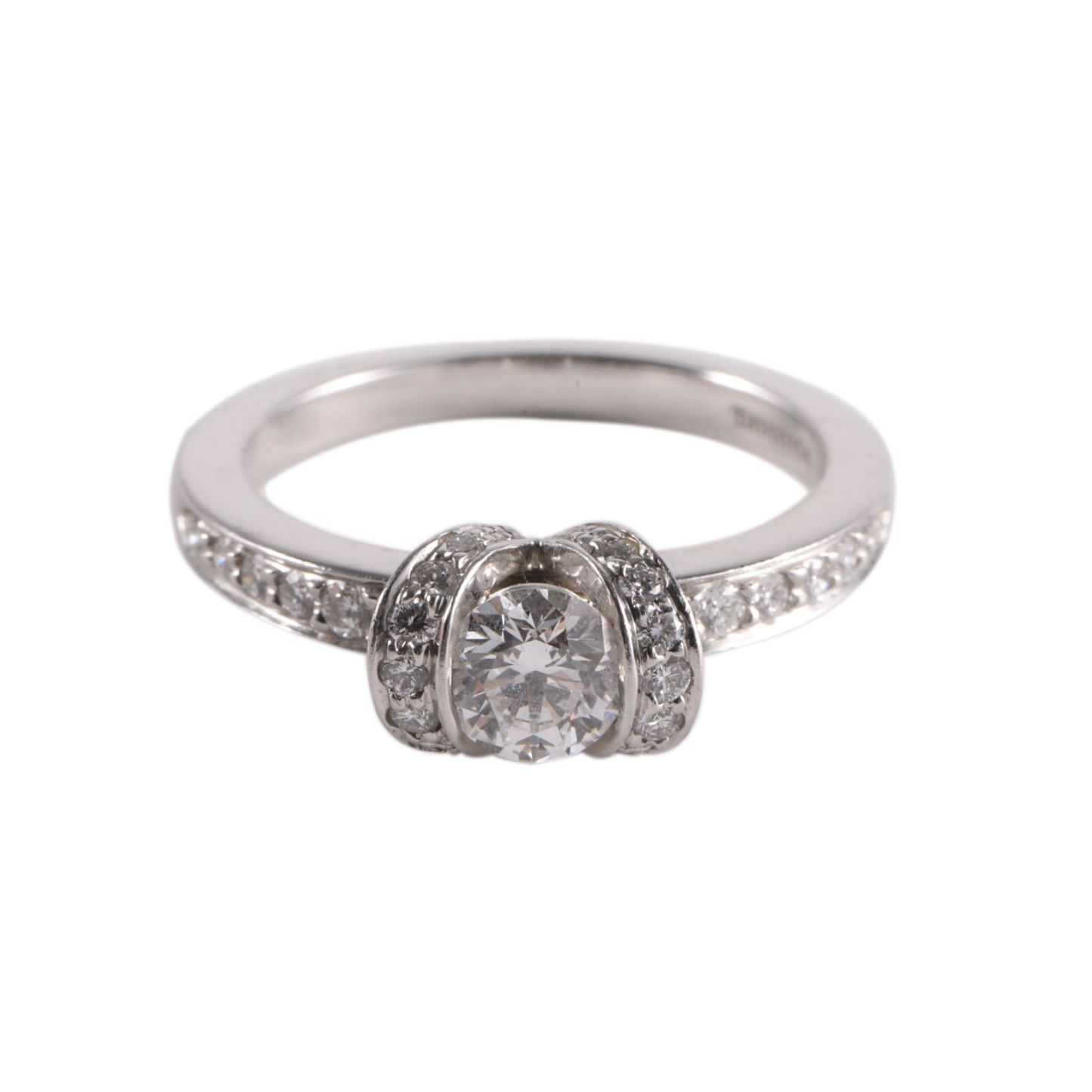TIFFANY&CO Ribbon Diamond Ring 0.46ct 50 Platinum 950,Diamond-Hana Vintage